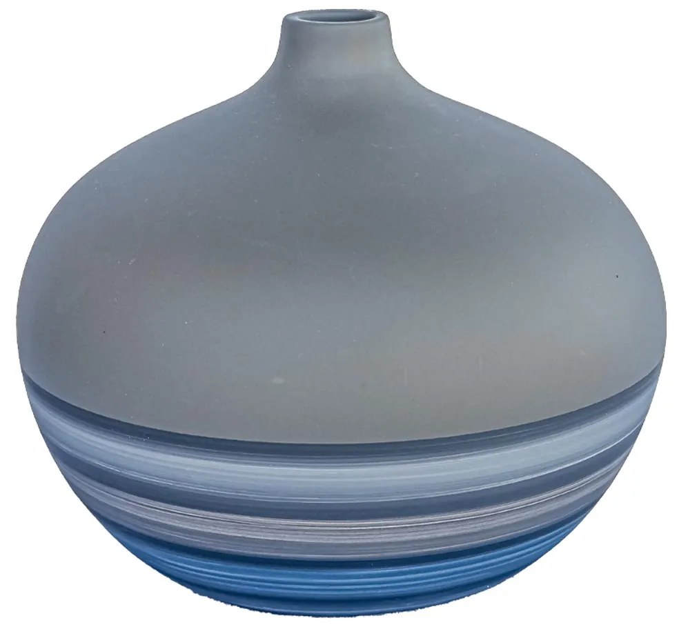 Vaso Bojudo decorativo em Cerâmica 16x16x16 - Lagunas Fosco Kleiner
