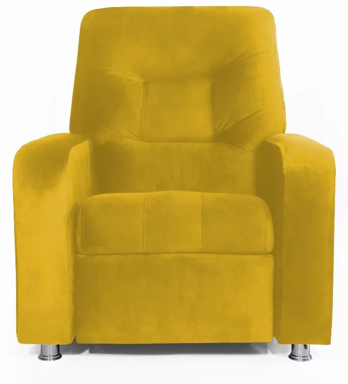 Poltrona Do Papai Reclinável Madri Suede Amarelo