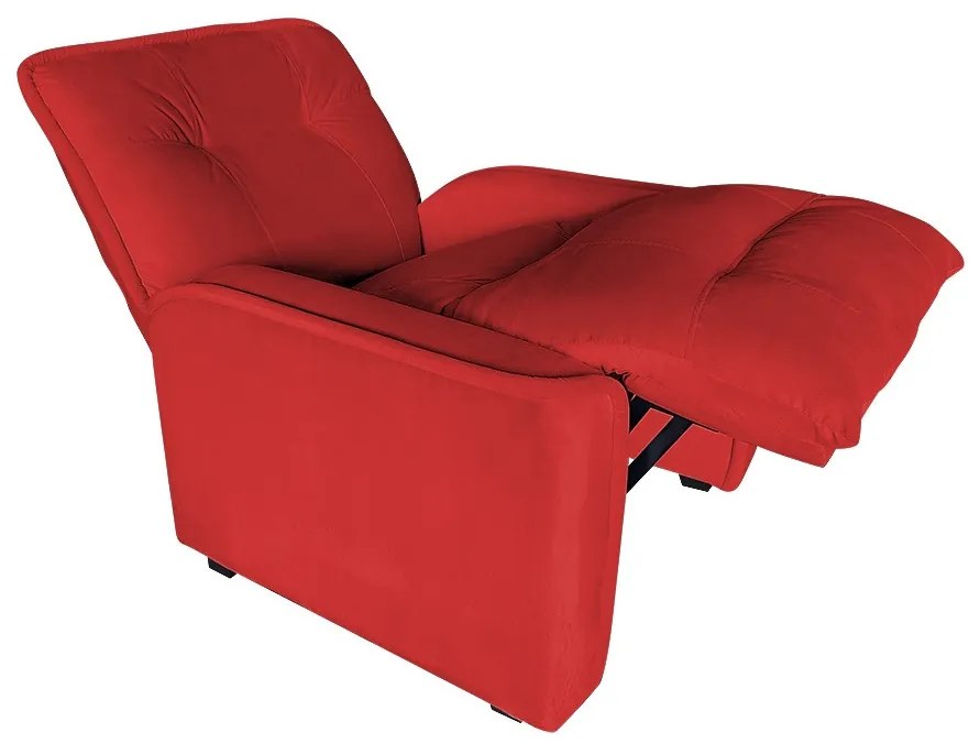 Poltrona do Papai Reclinável Orion Suede Vermelho - Sheep Estofados - Vermelho