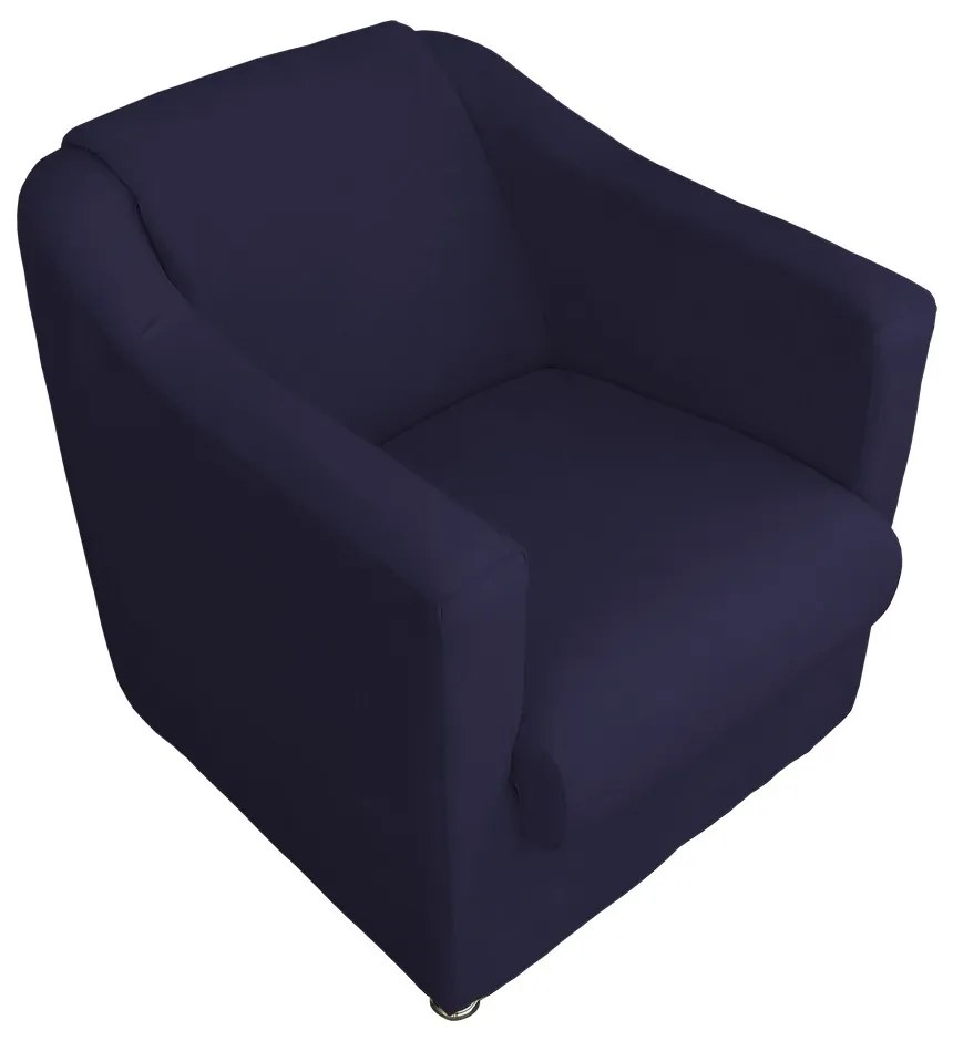 Poltrona Decorativa Cecilia Suede Azul Marinho