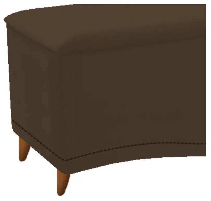 Calçadeira Estofada Yasmim 90 cm Solteiro Suede Marrom - ADJ Decor