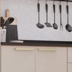 Armário Cozinha 5 Peças CP02 Com Tampo Nádia Mocca/Avelã L01 - Mpozena