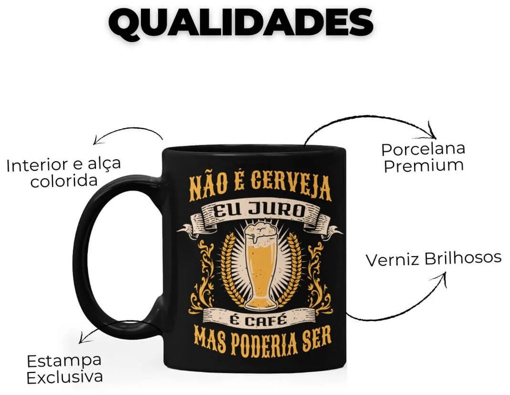 Caneca Não é Cerveja Eu Juro É Café Mas Poderia Ser Cerveja