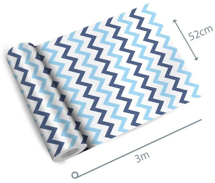 Papel de parede adesivo Chevron azul e branco
