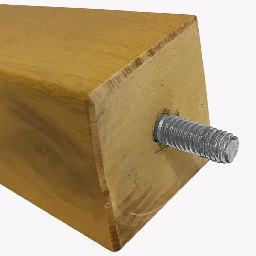 1 Pé Chanfrado Castanho 10cm com Rosca Metal para Móveis D10 - D'Rossi