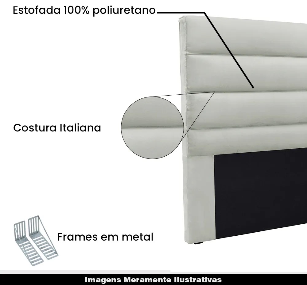 Cabeceira Decorativa King Size 1,95M Guess Veludo Prata G63 - Gran Belo