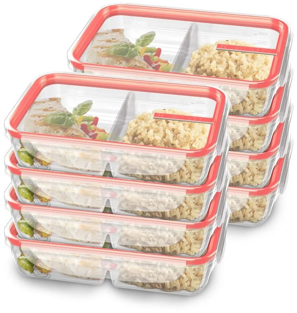 Kit 8 Potes com Travas e Divisória 730ml