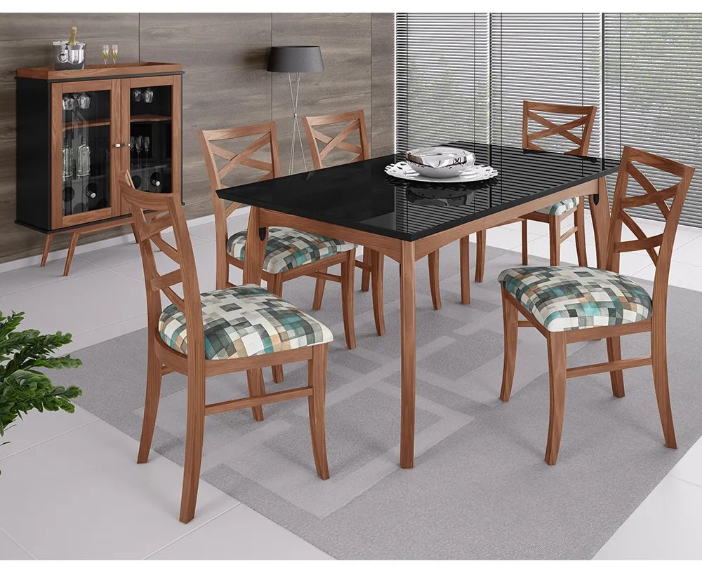 Conjunto de Jantar Victória com Cadeira Veneza Miller Interiores