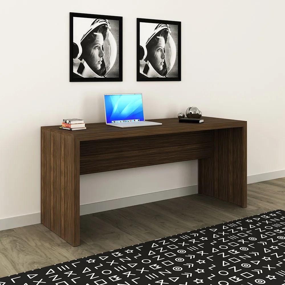 Mesa para Escritório Home Office ME4109 MDP Nogal G69 - Gran Belo