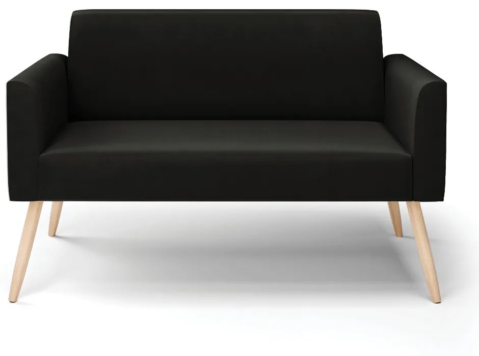 Sofá Namoradeira Pés Palito Natural Marisa Suede D03 - D'Rossi - Preto