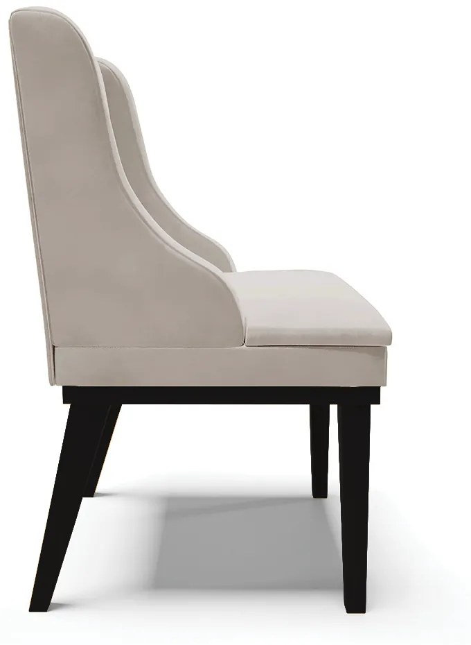 Kit 10 Cadeiras de Jantar Liz Veludo Base Fixa Madeira Preto D03 - D'Rossi - Cinza