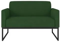 Poltrona Namoradeira 2 Lugares Base Industrial Preta Maressa S23 Suede