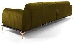 Sofá 320cm 5 Lugares com Chaise Direito Pés Gold Molino C-260 Veludo M