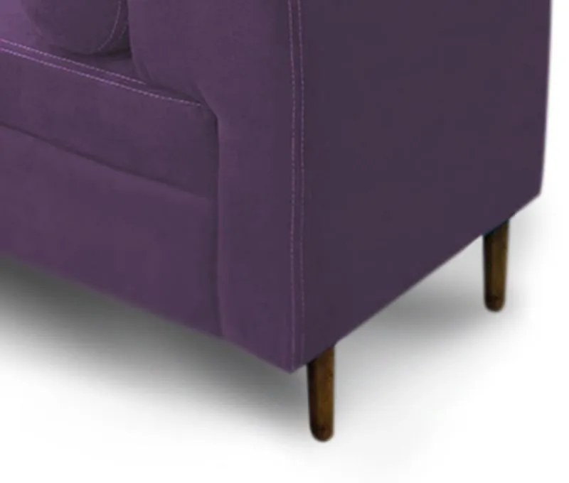 Recamier Casal Queen 160cm Turim Veludo Roxo - Simbal - Violeta escuro