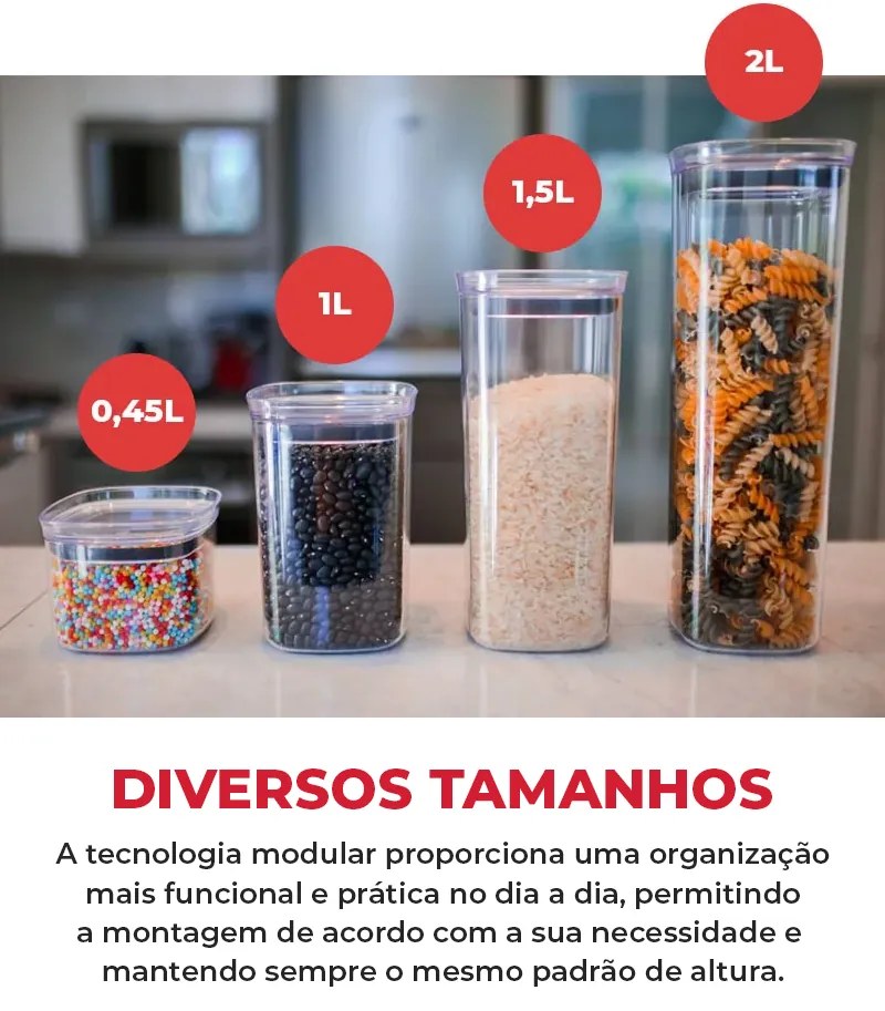 Kit básico com 5 potes + 1 pote de 1 litro de brinde
