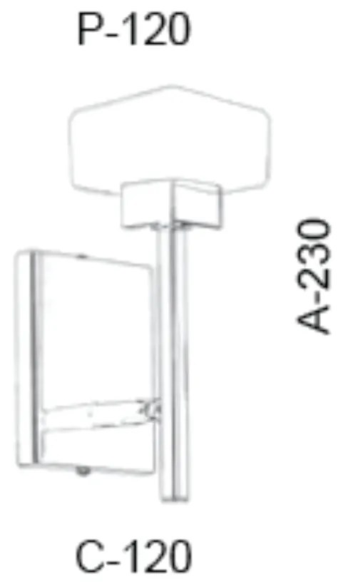 Arandela Cubo Flat Led Integrado 5,5W 2700K 12X12X23Cm Metal E Vidro |... (CROMADO, 220V)
