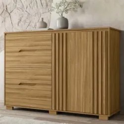Cômoda Para Quarto 4 Gavetas 147cm Gênova Z17 Freijó - Mpozenato