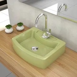 Cuba Pia de Apoio para Banheiro Retangular Aria RT41 C08 Verde Acqua -