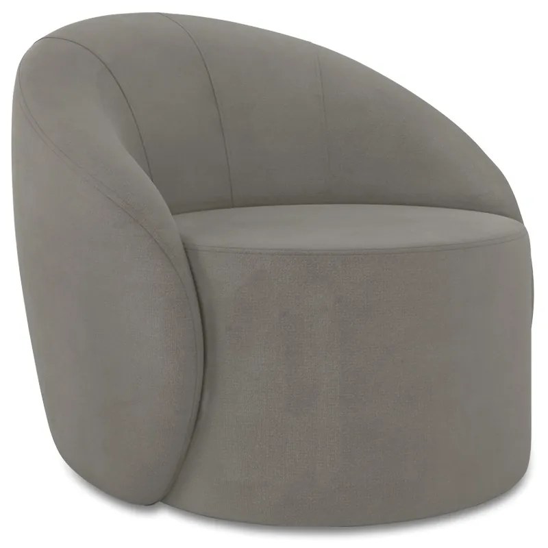 Poltrona Decorativa Orgânica Giratória Lua Suede D03 - D'Rossi - Grafite