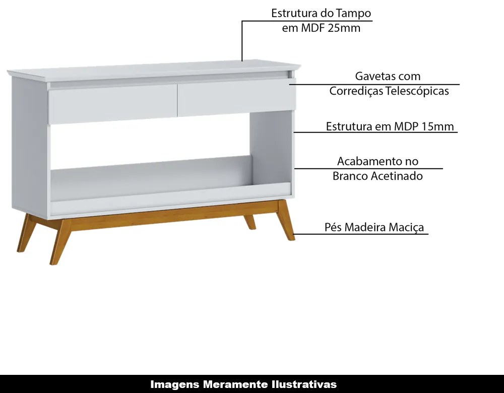 Aparador Decorativo Owen Branco G29 - Gran Belo