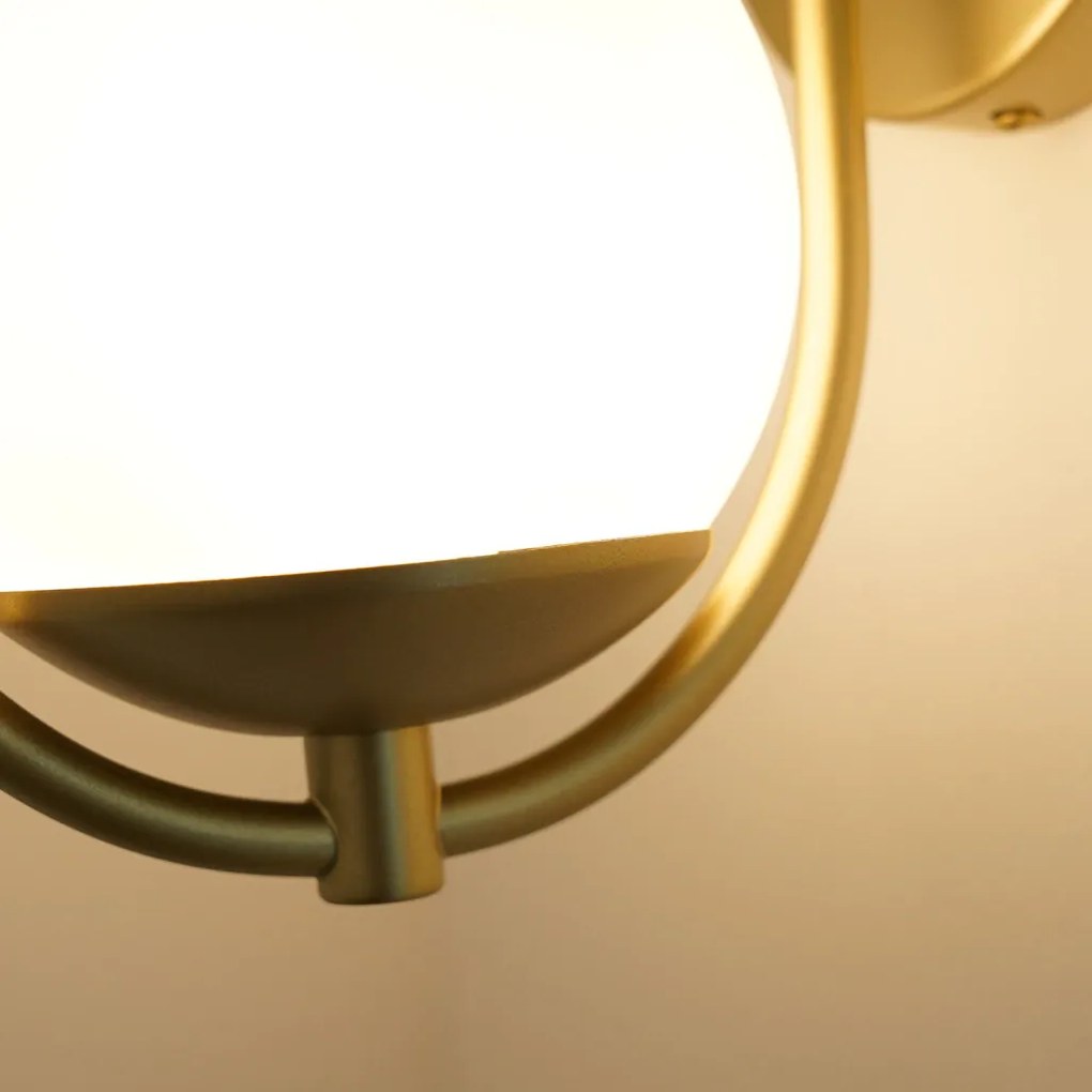 Arandela Elo 12X16X35Cm Aluminio E Globo 01Xg9 - Qimporta Ar2302 (CHAMPANHE / DOURADO BRILHO)
