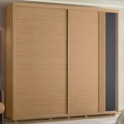 Guarda Roupa Casal 240cm 2 Portas Aline Flex A02 Off/Titanium - Mpozen