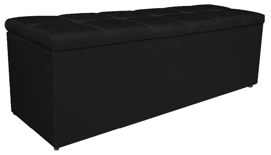 Calçadeira Estofada Manchester 160 cm Queen Size Suede Preto - ADJ Decor