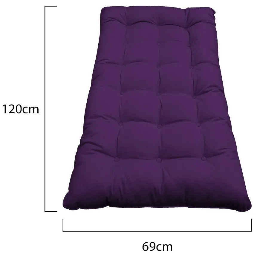 Kit Almofadas para Poltrona e Puff Costela Suede Roxo - ADJ Decor
