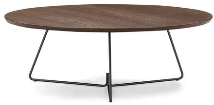 Mesa Centro Redonda Ovale Tampo Amêndoa com Base Grafite 90cm - 77363 Sun House