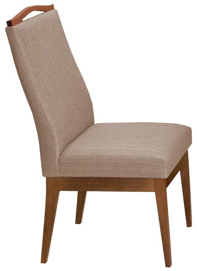 Conjunto 8 Cadeiras Sala de Jantar Lara Linho/Poliester Marrom