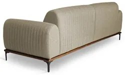Sofá 230cm 3 Lugares Pés Preto Molino C-129 Linho Bege - Domi