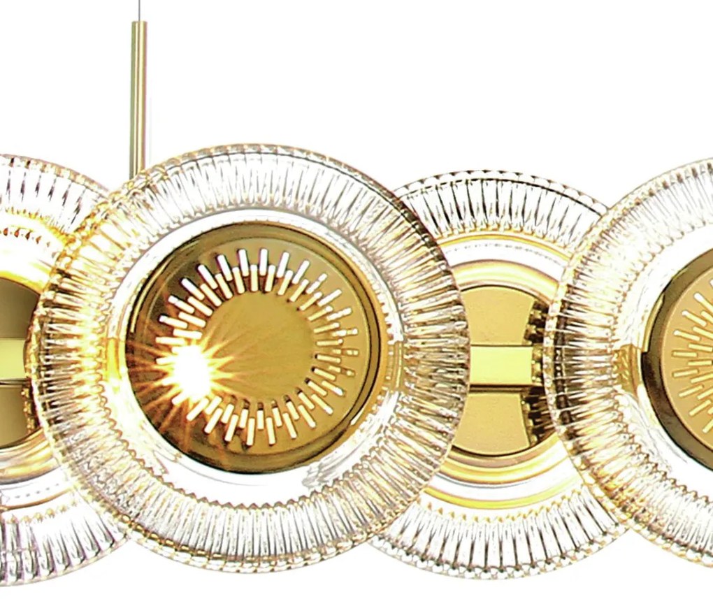 Pendente Sunflower Barra Linear 12X25X130Cm 06Xled 5,5W 2700K Metal Al... (DOURADO FOSCO / DOURADO BRILHO, 110v)