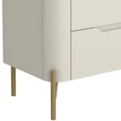 Mesa Cabeceira Quarto 68cm 2 Gavetas Becca Luna/Dourado I06 - Mpozenat