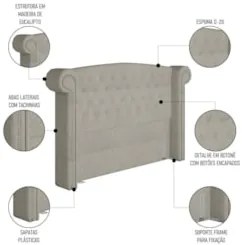 Cabeceira Cama Box Queen 160cm Provença e Recamier Veneto Z37 Boucle C