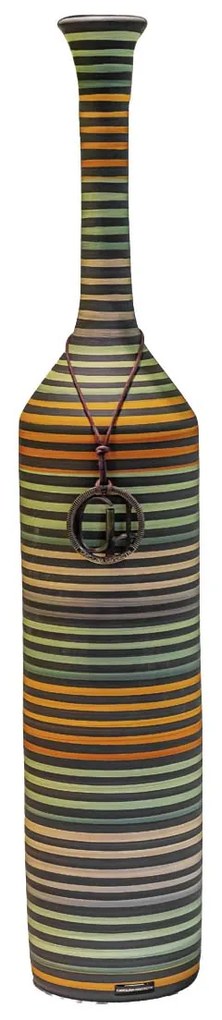 Vaso Garrafa Decorativo em Cerâmica - Maruaga Listrada Fosco Kleiner