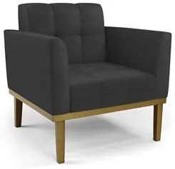 Sofá Namoradeira e 2 Poltronas Base Madeira Castanho Ana Sintético Pre