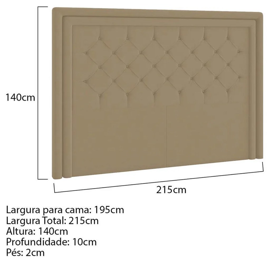 Cabeceira King Estocolmo P04 195 cm Suede - ADJ Decor