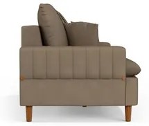 Sofá Living 2 Lugares 160cm com Almofadas Veras D05 Suede Marrom - Mpo