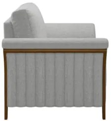 Poltrona Decorativa Sala de Estar 102cm Pés Madeira Roya Z32 Linho Cin