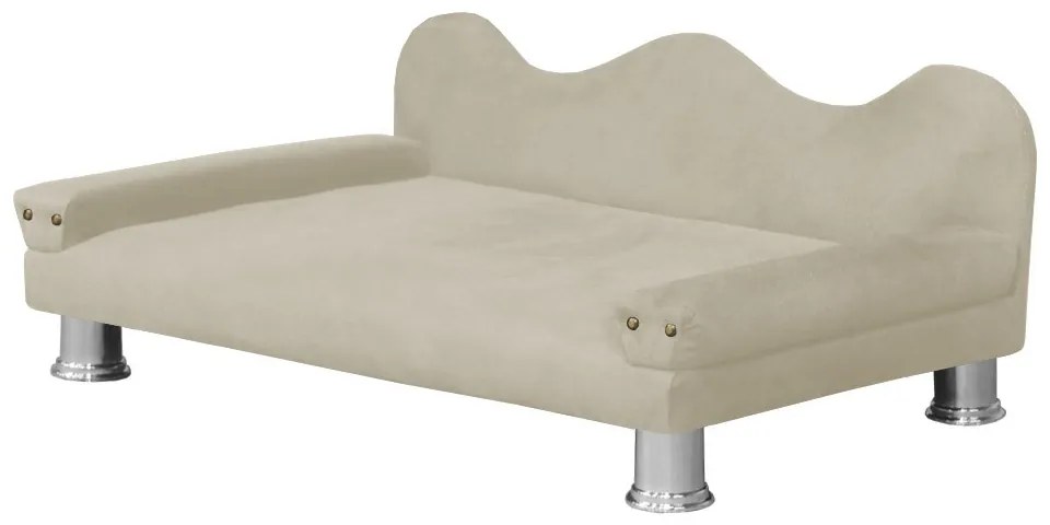 Cama Sofá Pet Meg Para Cães E Gatos Elegante e confortável Suede Bege
