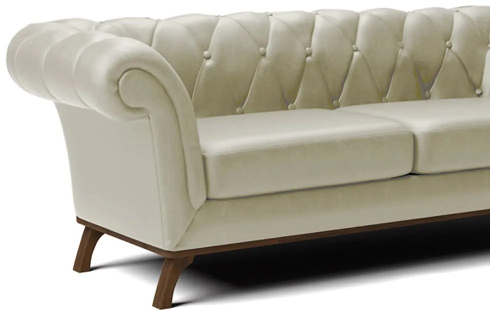 Sofá 3 Lugares Viena D07 230cm Base de Madeira Corano Palha - D'Rossi