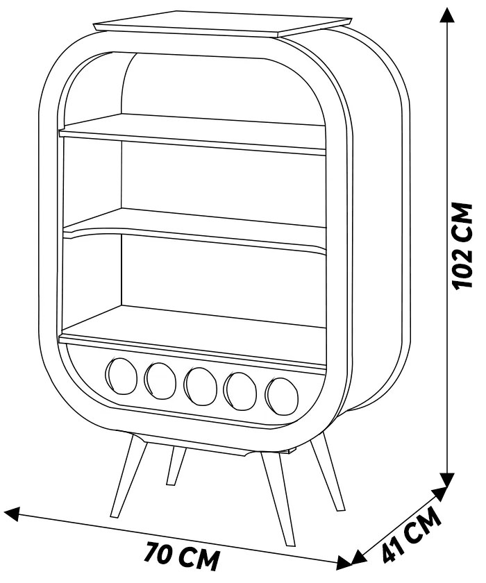 Cristaleira Bar com Nicho Sala de Estar Ateneu Pés Palito Imbuia/Branco G42 - Gran Belo