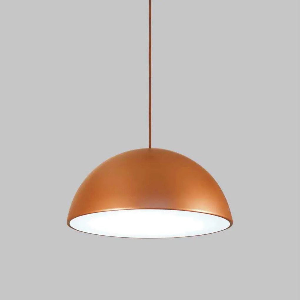 Pendente Orbe C/ Difusor Acrilico Metal 40X20Cm 2Xe27 Meia Esfera Usin... (CP-M - Champagne Metálico)