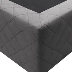 Base Box para Cama Casal Queen 158x198cm Bipartido Liz S05 Suede Borda