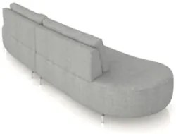 Sofá 3 Lugares 220cm Orgânico Pé Ferro Nagai Linho Cinza Z55 - Mpozena