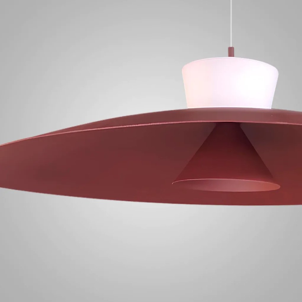 Pendente Rebatedor E Pontual Ø60X30Cm Disco Curvo Alumínio 01Xled 9W 2... (COBRE FOSCO, 220v)