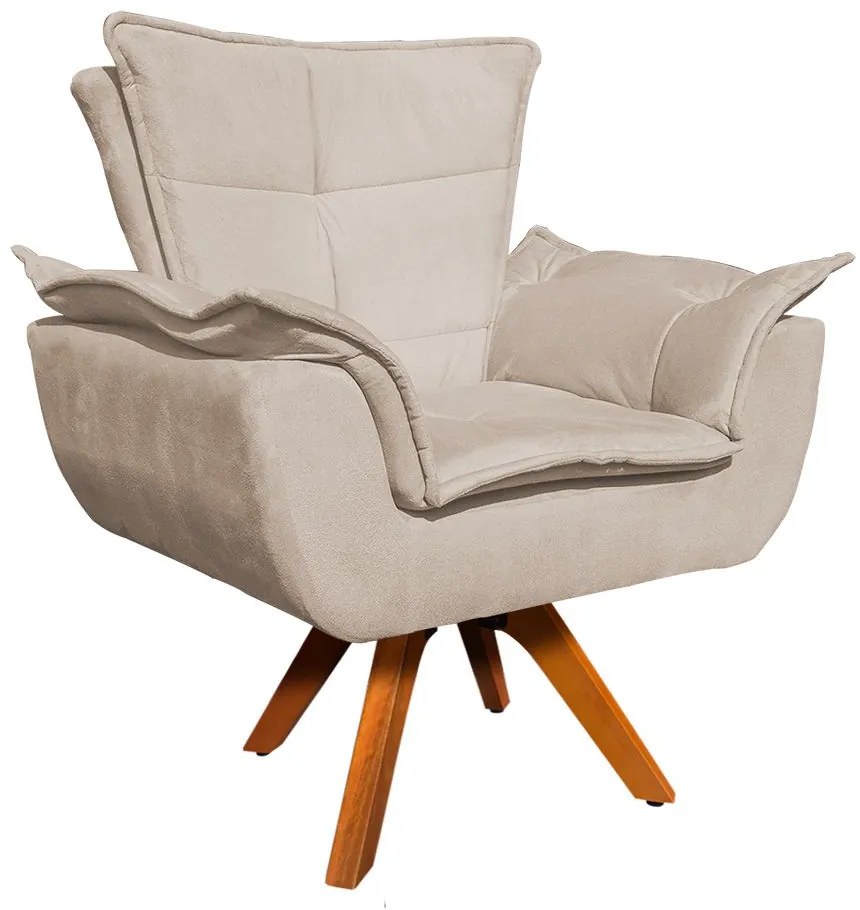 Namoradeira e 2 Poltronas Pé Palito Castanho Opala Suede Rosa Bebê