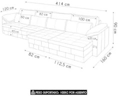 Sofá Retrátil 5 Lugares Para Sala 414cm Dijon Couro Bordô S07 - Mpozen