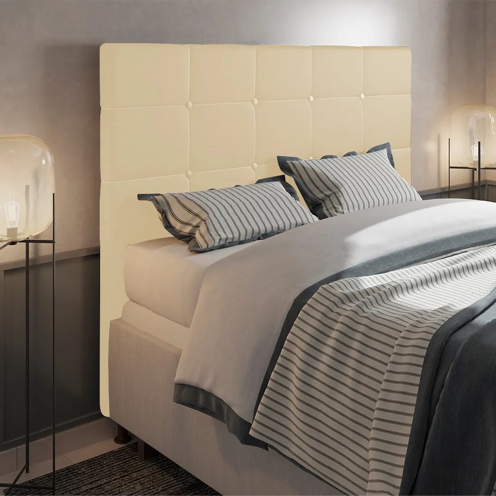 Cabeceira Stambul Para Cama Box Casal 140 cm Corino - D'Rossi - Bege