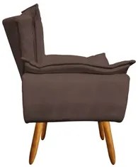 Kit 2 Poltronas Namoradeiras Pés Palito 2 Lugares Opla Suede Marrom -